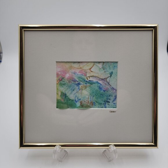 Unique Handcrafted Sea Glass Art Watercolor Cayman Islands Fish Beach Lover - Picture 2 of 9